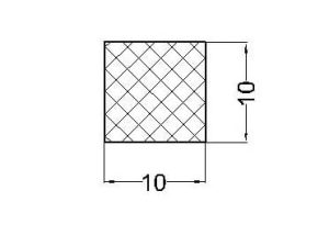 Banda de cauciuc EPDM 10x10 mm