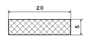 Banda de cauciuc EPDM 20x5 mm