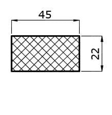 Banda de cauciuc EPDM 45x22 mm