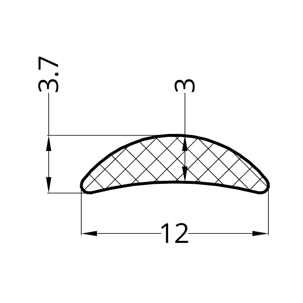 Garnitura din cauciuc ornament 12x3 mm