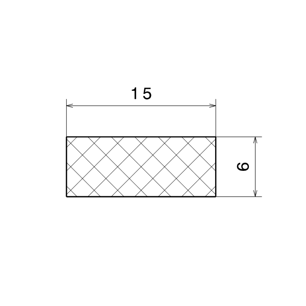 Banda de cauciuc NBR 15x6 mm
