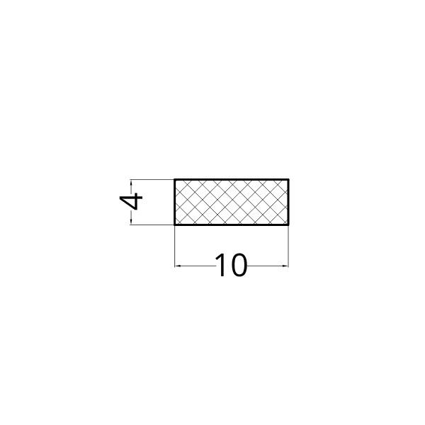 Banda de cauciuc EPDM 10x4 mm