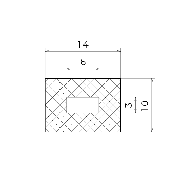 Banda de cauciuc EPDM 14x10 mm