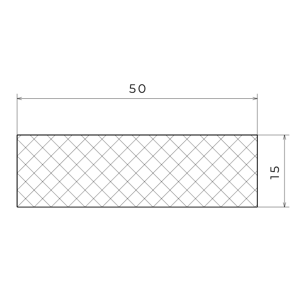 Banda de cauciuc EPDM 50x15 mm