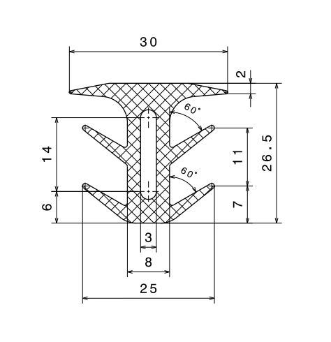 Cheder din EPDM pentru spațiu între panou fotovoltaic